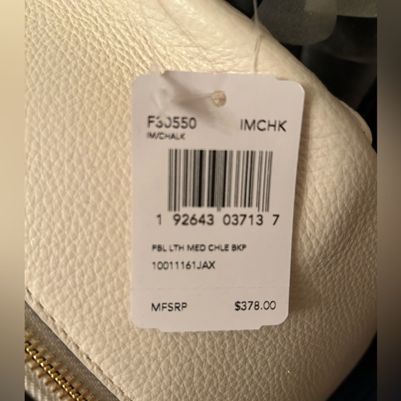 Authentic Coach Medium Court Backpack NWT White Pebble Leather - Picture 5 of 14